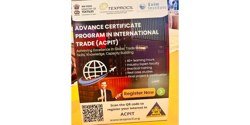 Hon’ble Finance Minister Smt. Nirmala Sitharaman Unveils TEXPROCIL–EXIM Institute ACPIT Programme for International Trade